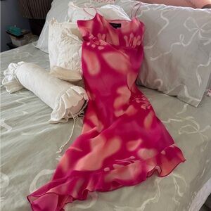 Express Pink and White Slip Dress